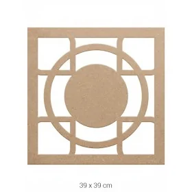 DS007 Geometrik Pencere Tasarımlı Dekoratif Duvar Süsü Ahşap Boyanabilir Obje